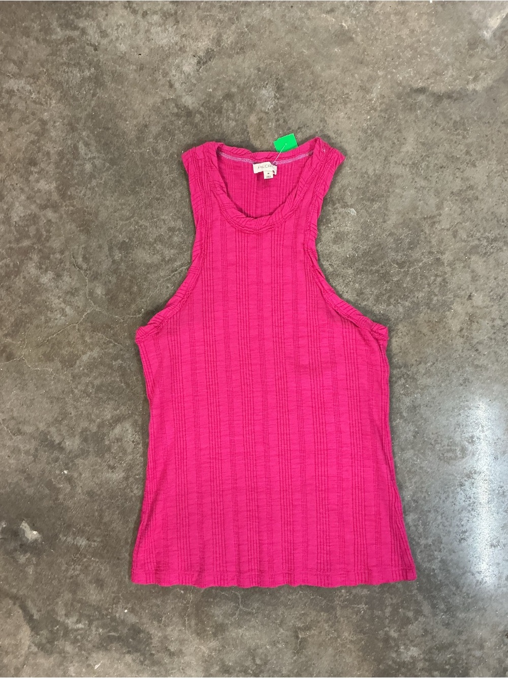 Pilcro by Anthropologie Pink Ribbed Racerback Tank Top Women’s Medium